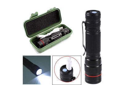 Super Bright Zoomable Torch Led Flashlight USB Rechargeable Tactical light