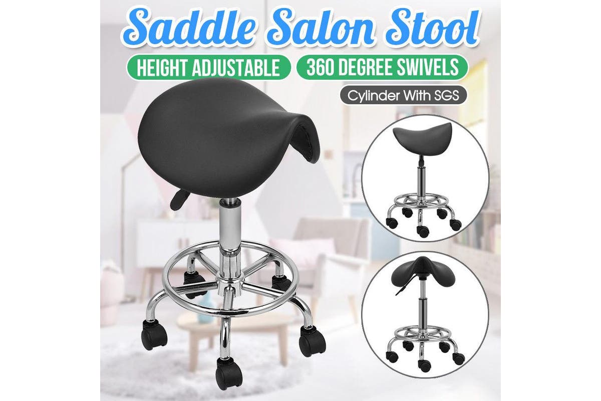 Saddle Salon Stool Bar Swivel Chair Massage Barber Hairdressing Hydraulic Lift