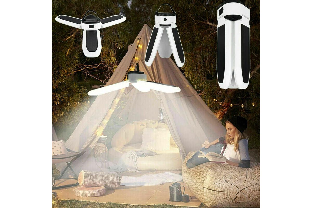 Solar Camping Light LED Lantern Tent Lamp USB Rechargeable Outdoor