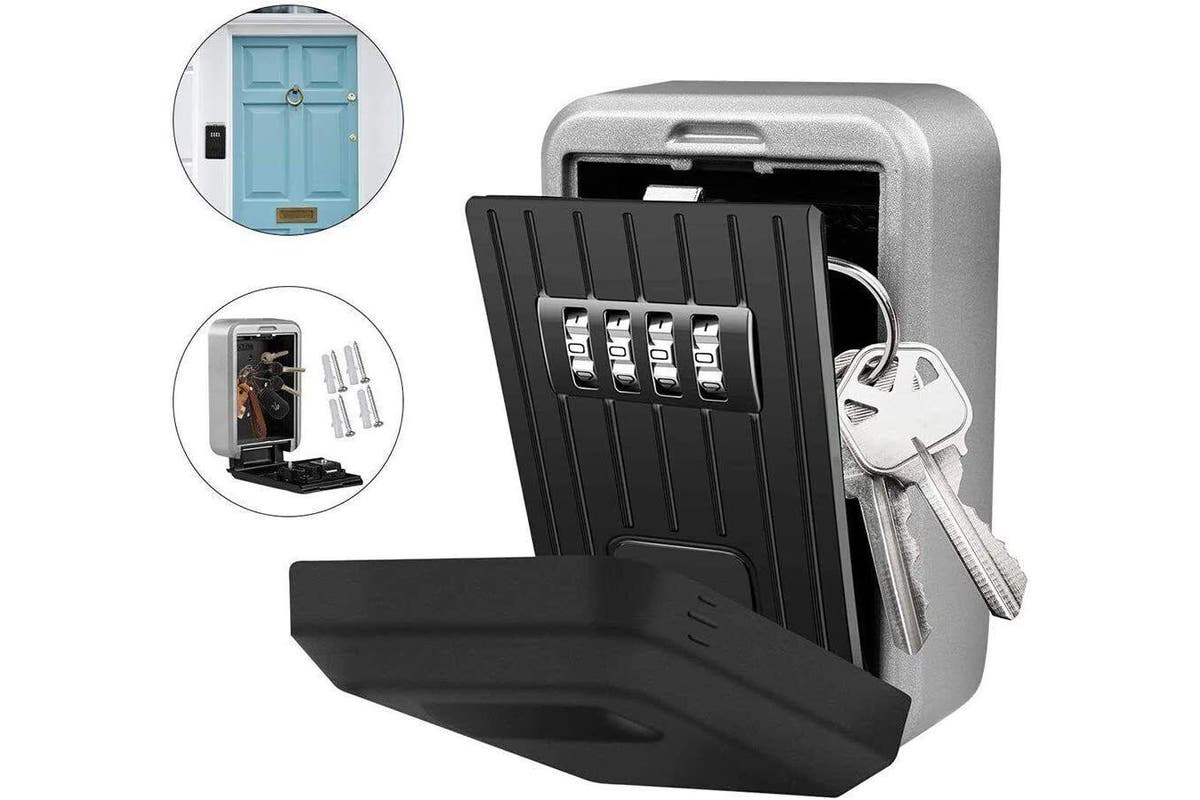 Wall Mounted Key Safe Box 4Digit Safe Outdoor Key Storag Organizer Password, Style 1