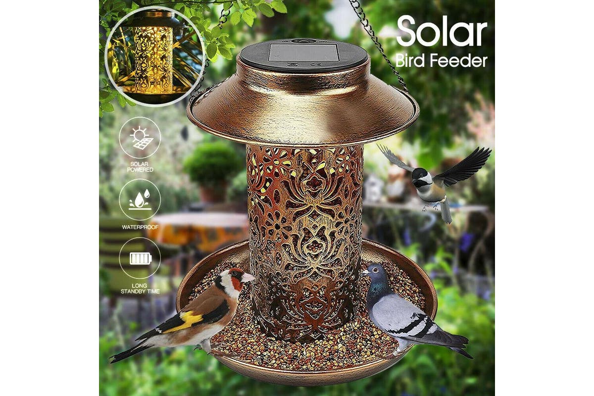 Solar Powered Bird Feeder Light Hanging Outdoor Solar Lamp Solar Garden Light