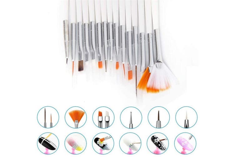 30xNail Art Painting Design Brushes Dotting Drawing Polish Pen Kit Striping Tape