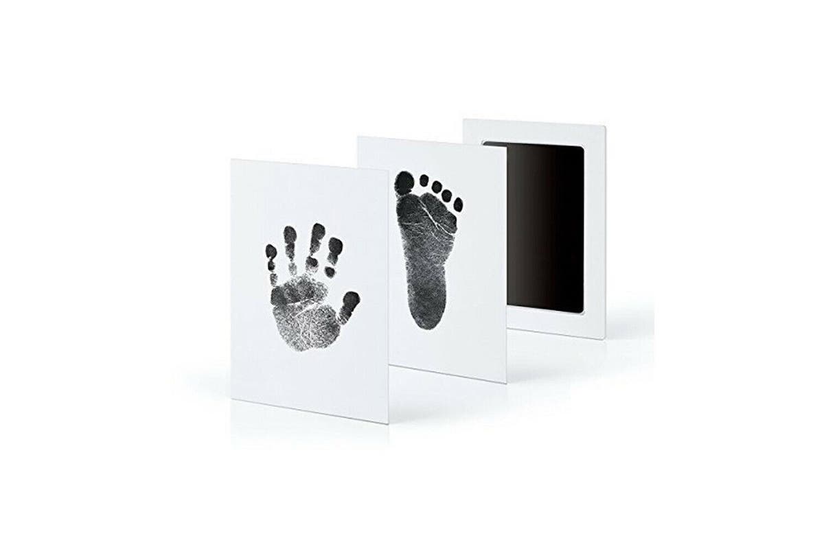 Inkless Wipe Hand and Foot Print Kit Newborn Christening Baby Pet Keepsake Gift, Black