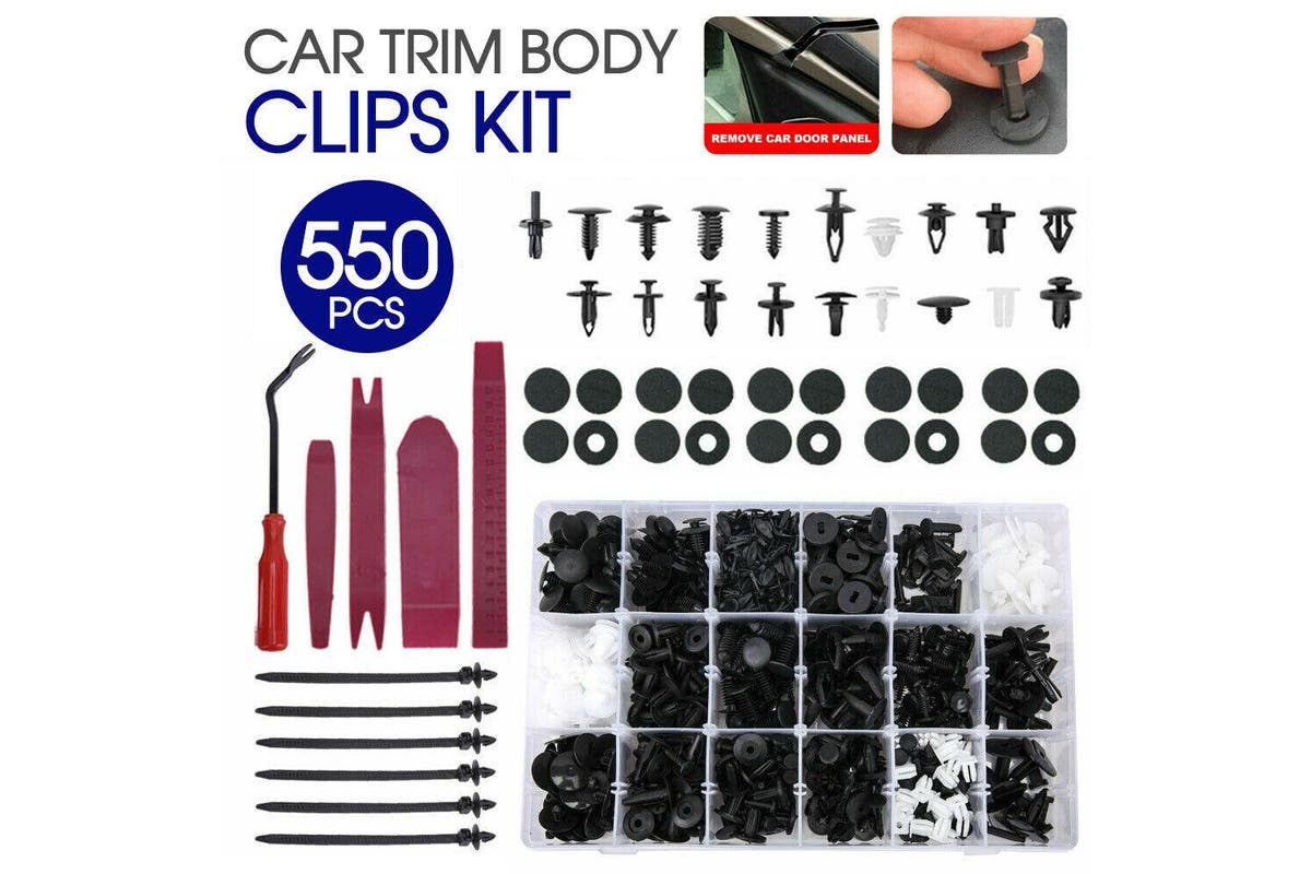 550Pcs Car Plastic Clips Bumper Fender Trim Mixed Rivet Door Panel Fasteners Kit