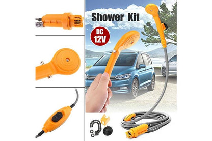 12V Portable Automobile Shower Set Water Pump Travel Camp Car Caravan Boat