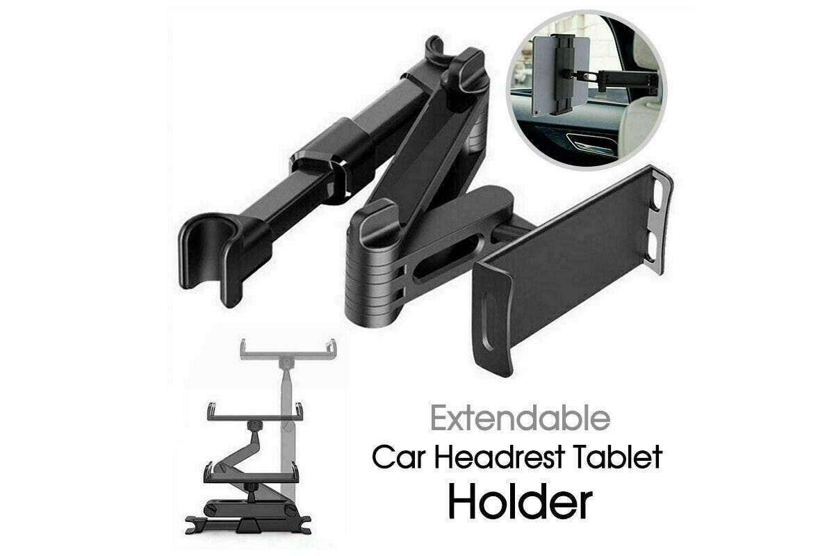 Car Back Seat Headrest Long Mount Extendable Universal Holder Compatible with Ipad Tablet