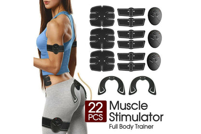 EMS Muscle Stimulator 22PCS Training Gear ABS Ultimate Hip Trainer Body Exercise