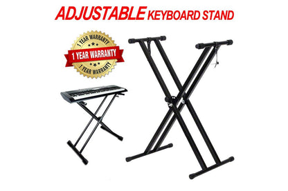 Folding Double Braced X Style Adjustable Music Piano Keyboard Stand Height