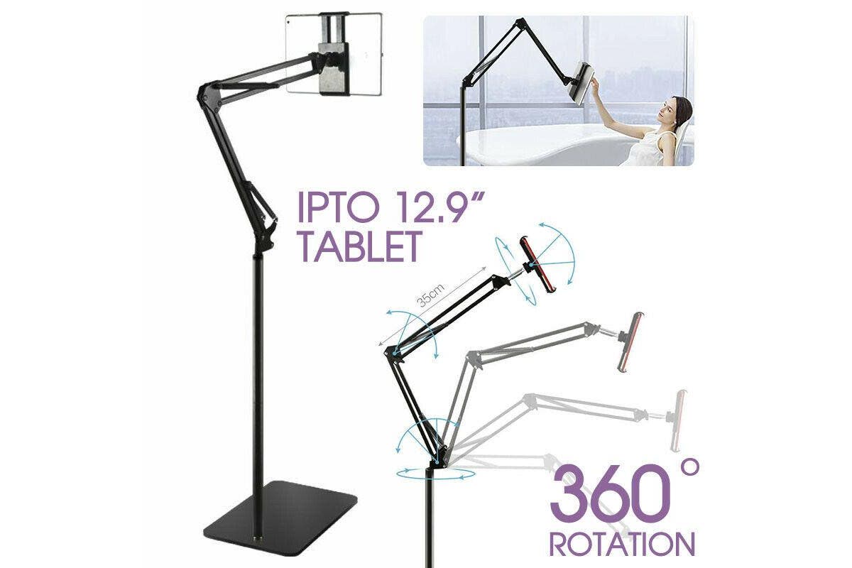 Adjustable Hands Free Floor Stand Holder For Tablet Smart Phone up to 12.9 inch Compatible with Ipad