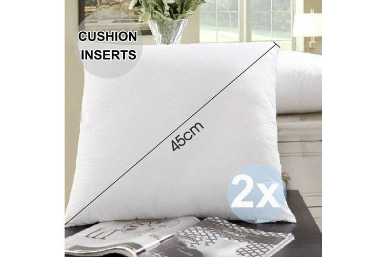 2PCS 45x45cm Pillow Memory Resilient Cushion Inserts Polyester Filling