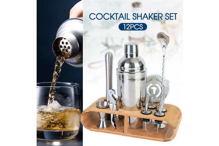 12 Pcs Cocktail Shaker Set Mixer Martini Strainer Bartender Kit Spirits Maker Bar