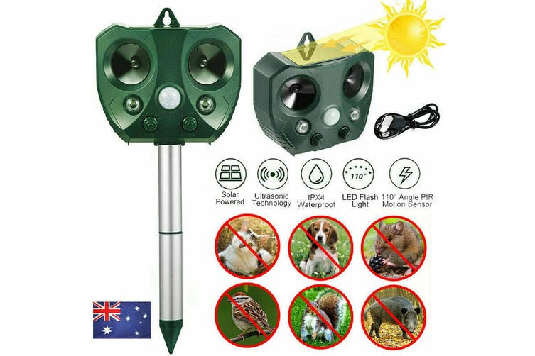 Solar Ultrasonic Animal & Pets Repeller Motion Sensor Bird Rat Possum Repellent