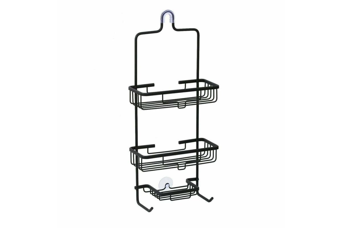 Steel Hanging Rack 3 Tier Bathroom Shower Caddy Black Shampoo Storage Shelf