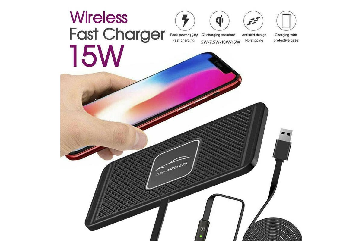 Car QI Wireless Fast Charging Charger Mat Non-Slip Pad Holder For mobiles