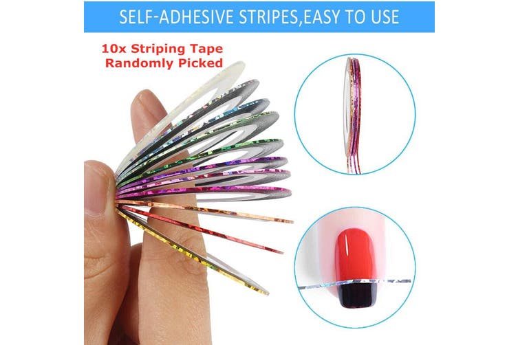 30xNail Art Painting Design Brushes Dotting Drawing Polish Pen Kit Striping Tape