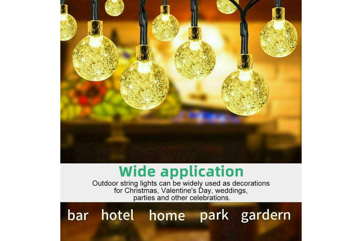 22M 200LED Solar Globe String Lights Fairy Outdoor Festoon Party Garden Decor