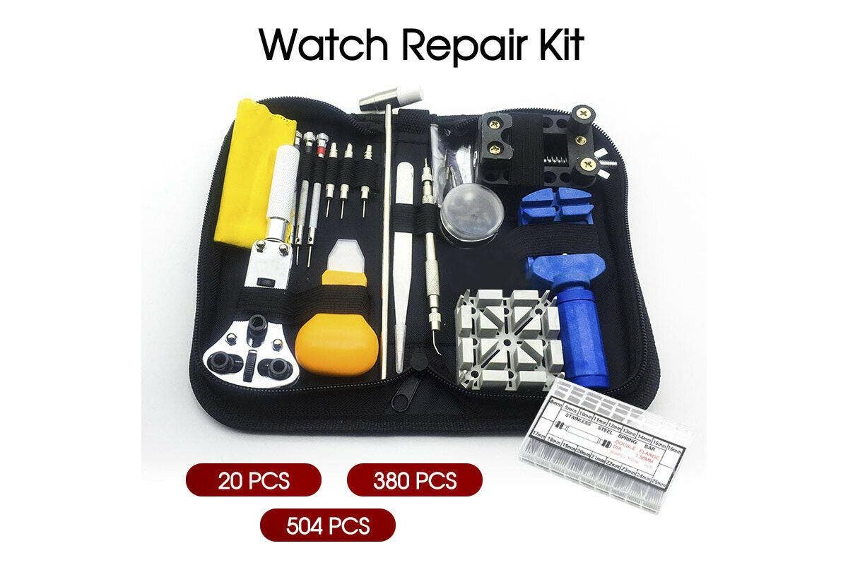 380PCS Watchmaker Watch Link Pin Remover Case Opener Repair Tool Kit Set