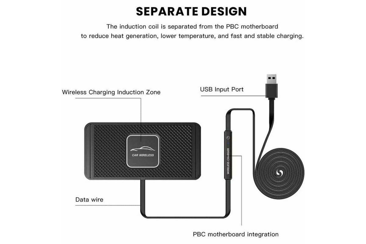 Car QI Wireless Fast Charging Charger Mat Non-Slip Pad Holder For mobiles