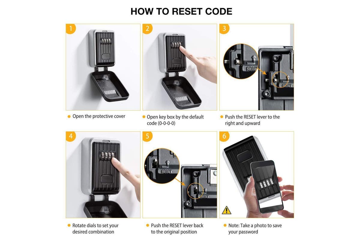 Wall Mounted Key Safe Box 4Digit Safe Outdoor Key Storag Organizer Password, Style 1