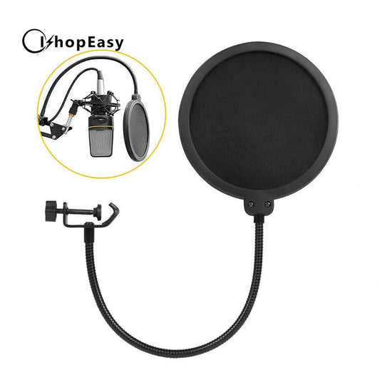 Double Layer Pop Filter Recording Studio Microphone Wind Screen Mask Shield