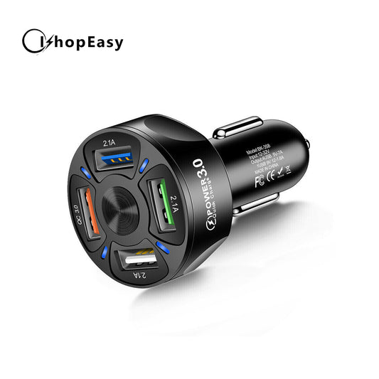 12V Car Lighter Socket Dual QC3.0 USB Ports Fast Charger Power Adapter