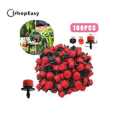 100Pcs Micro Flow Dripper Drip Head Garden Hose Sprinklers Adjustable Irrigation