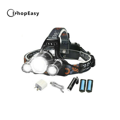 100000LM RECHARGEABLE HEADLAMP 3T6 XML LED HEADLIGHT HEAD TORCH FLASHLIGHT