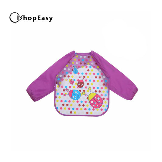 Long Sleeve Kids Baby Bibs Bib Apron Waterproof Art Smock Feeding Toddler, Ladybird