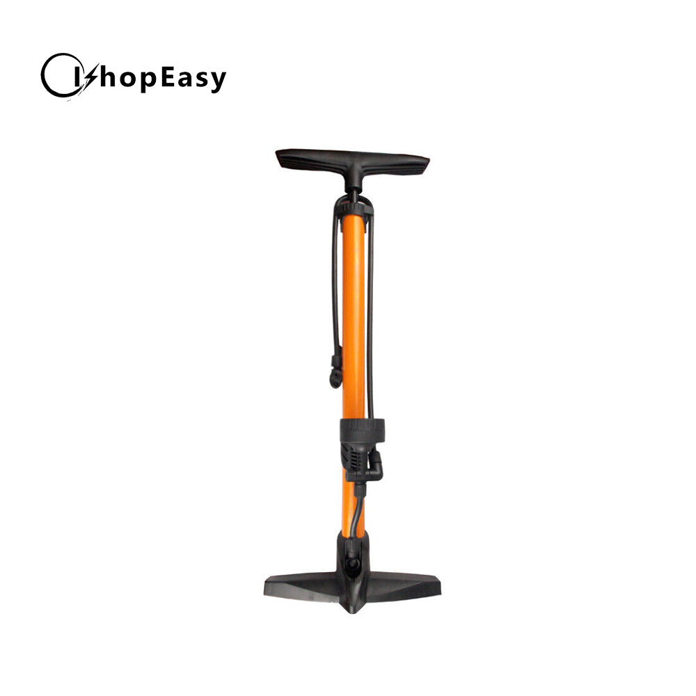 Portable High Pressure Bicycle Bike Alloy Ball Floor Air Pump Dual Valve Gauge