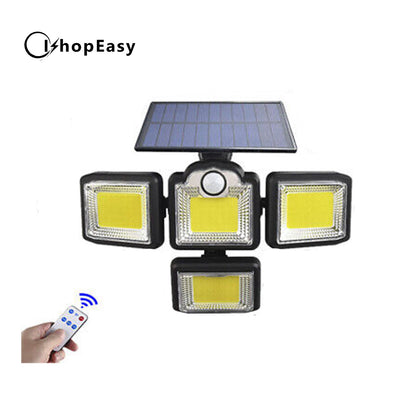 4 Head 192 LED Solar Lights Street Motion Sensor Light Garden Wall Security Lamp, Integrated Type