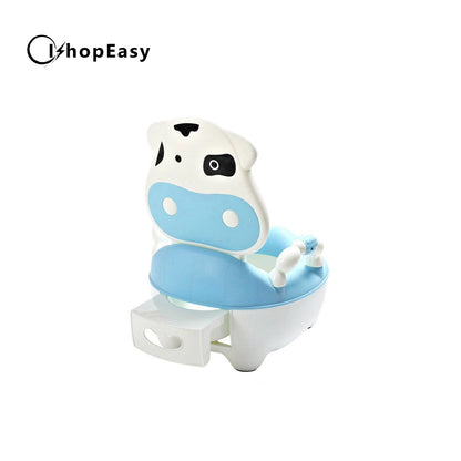 Safety Kids Baby Toddler Toilet Training Potty Trainer Cute Cartoon Seat Chair, Light Blue