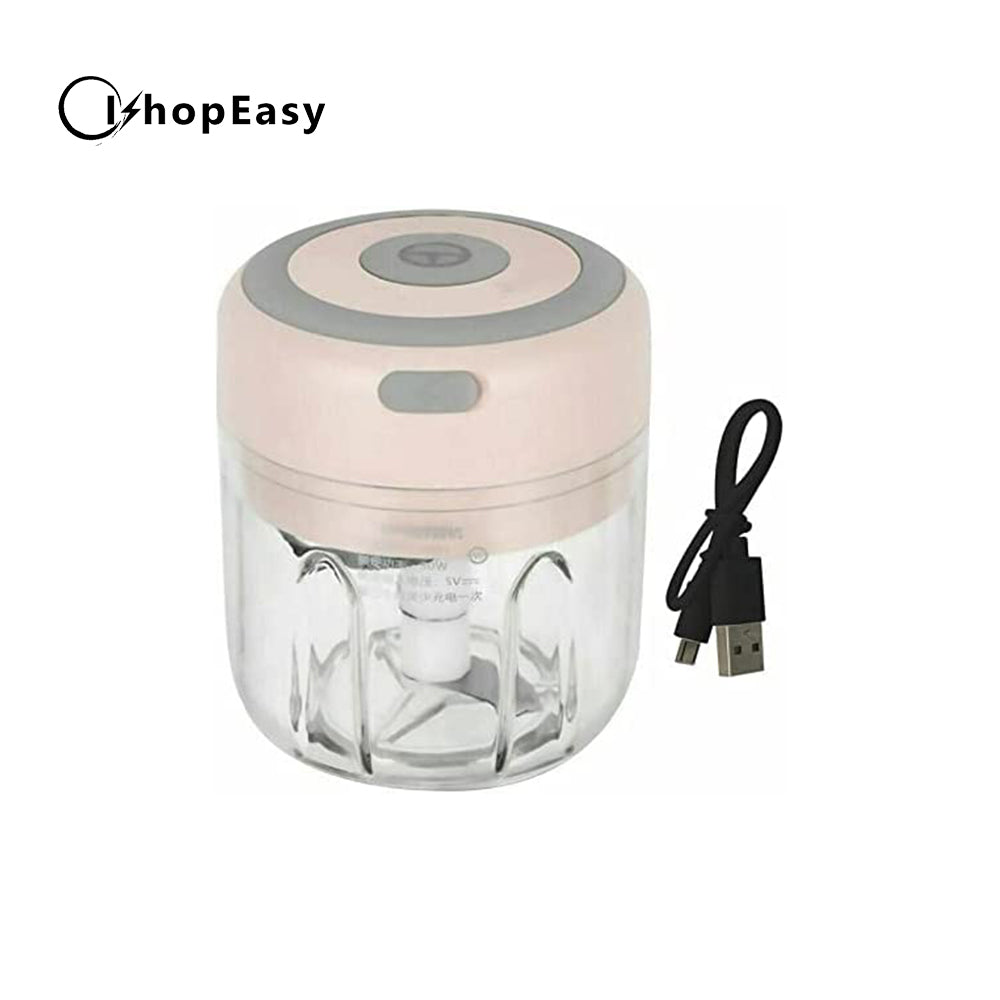 250ml Electric Garlic Food Chopper Vegetable Chopper Grinder Blender Crusher (Pink)