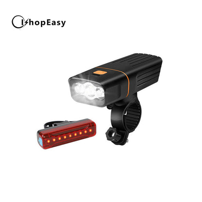 Rechargeable T6 LED Bicycle Bike Lights USB Front Rear Headlight Tail Light Set