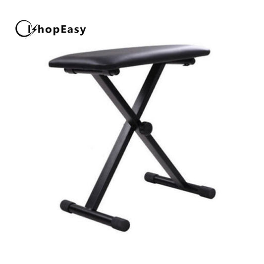 Portable Piano Stool Adjustable 3 Way Folding Keyboard Seat Bench Chair Black