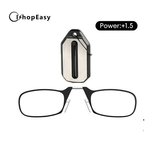 Flexible Portable Mini Nose Clip Reading Glasses Wallet Pocket Phone +1.50