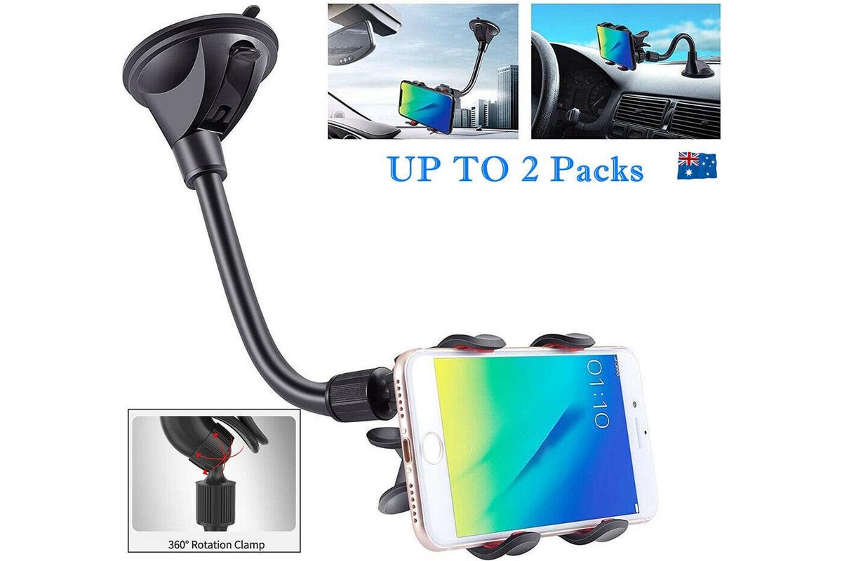 Universal 360? Windshield Mount Car Holder GPS Mobile Phone Long Neck Cradle