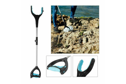 LED Foldable & Extendable Pick Up Grabber Reacher Stick Reaching Blue