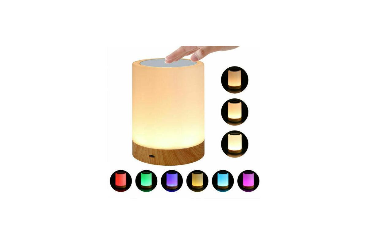 7 Color RGB Touch Night Light LED Lamp Mood Dimmable Bedside USB Rechargeable