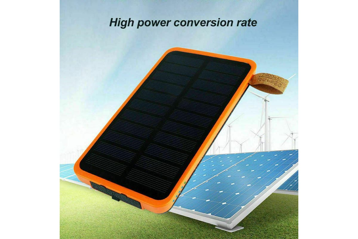 Waterproof Portable Solar Charger Dual USB External Battery Power Bank 20000mAh