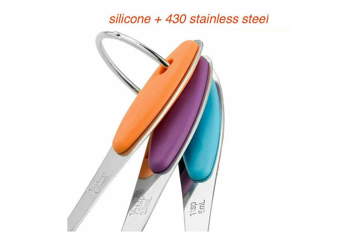 10PCS measuring spoons cups stainless steel baking teaspoon kitchen gadget kit