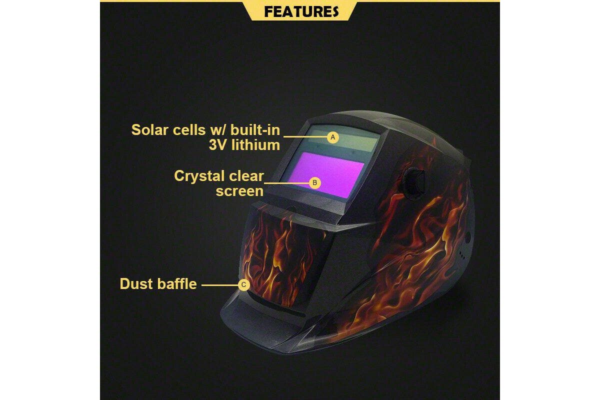 Solar Auto Darkening Welding Helmet Mask ARC TIG MAG High Quality, Flame