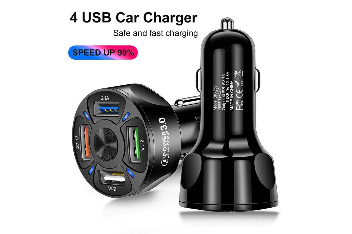 12V Car Lighter Socket Dual QC3.0 USB Ports Fast Charger Power Adapter