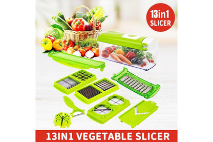 13IN1 A Food Slicer Fruit Cutter Dicer Nicer Container Chopper Peeler Vegetable