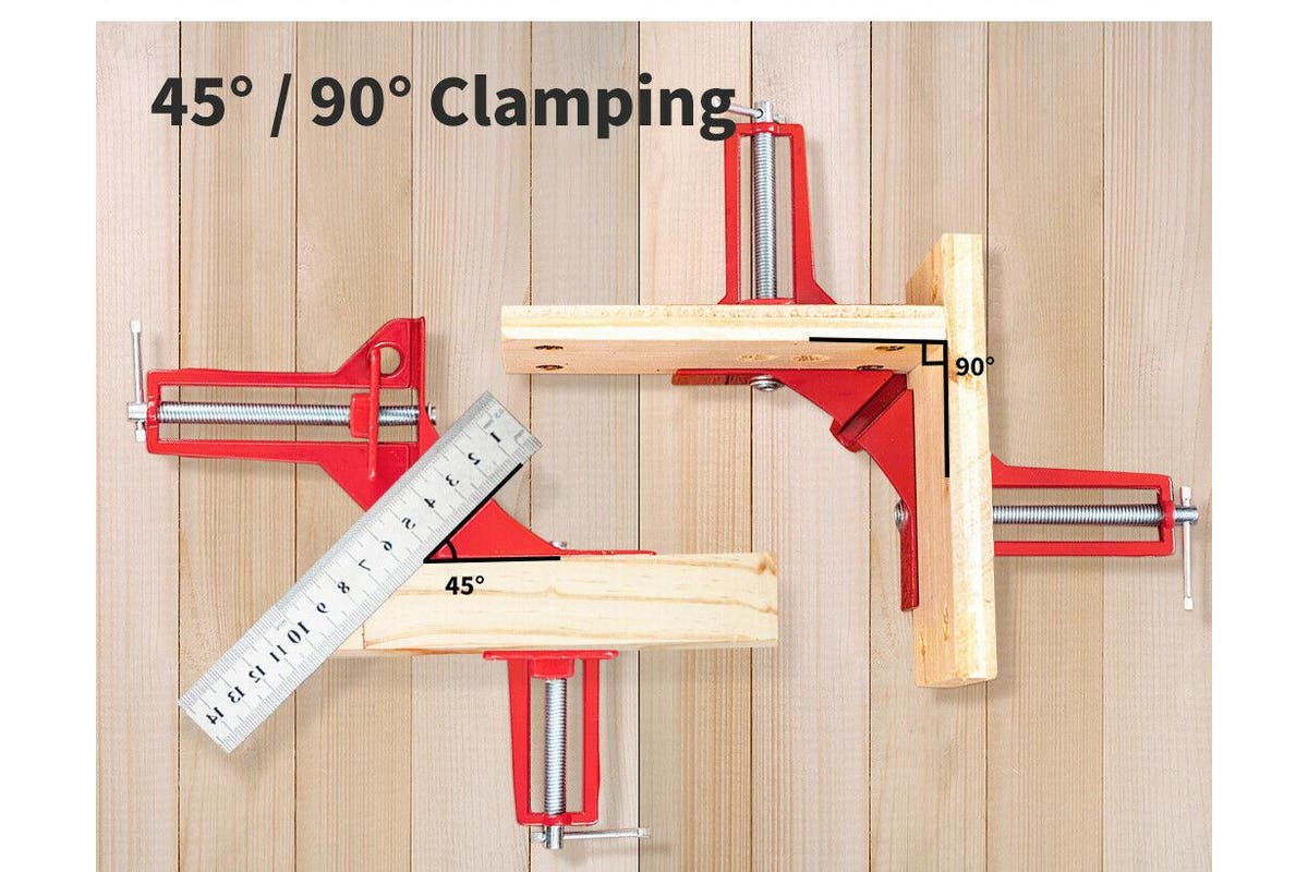 4-Piece Corner Clamp 90 Degree Right Angle Outside Vise Frame Holder Timber Work