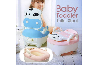 Safety Kids Baby Toddler Toilet Training Potty Trainer Cute Cartoon Seat Chair, Light Blue