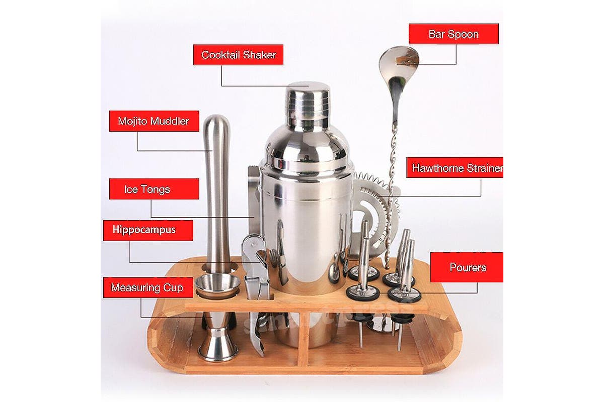 12 Pcs Cocktail Shaker Set Mixer Martini Strainer Bartender Kit Spirits Maker Bar