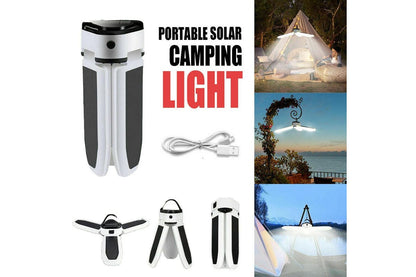 Solar Camping Light LED Lantern Tent Lamp USB Rechargeable Outdoor