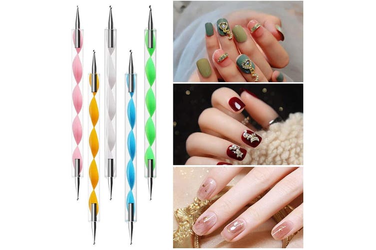 30xNail Art Painting Design Brushes Dotting Drawing Polish Pen Kit Striping Tape