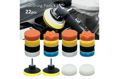 22pcs 3 Inch Buffing Waxing Polishing Sponge Pads Kit Set For Car Polisher Drill