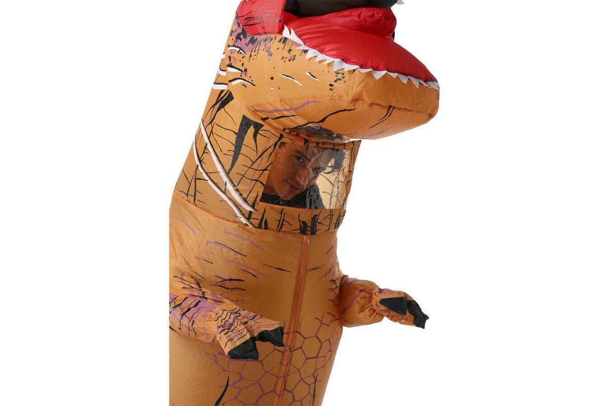 Inflatable Dinosaur Costume Adult Jurassic World Park Trex T-Rex Brown